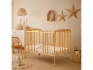 Dětská postýlka s vyndavacími příčkami - Scarlett LUBOŠ (buk) - přírodní 120 x 60 cm