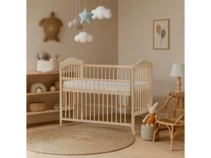 Dětská postýlka se stahovacím bokem - Scarlett ALEK ECO (borovice) - přírodní 120 x 60 cm