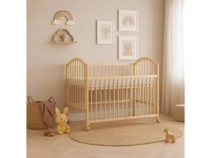 Dětská postýlka se stahovacím bokem - Scarlett ALENKA ECO (borovice) - přírodní 120 x 60 cm