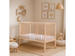 Dětská postýlka s vyndavacími příčkami  - Scarlett DOMINIK ECO (borovice) - přírodní 120 x 60 cm