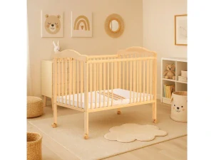 Dětská postýlka s vyndavacími příčkami Scarlett ALEK borovice - přírodní 120 x 60 cm