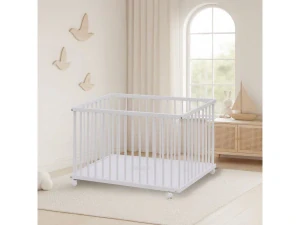 Dětská dřevěná ohrádka Scarlett HONZÍK bílá - borovice, 98 x 78 cm