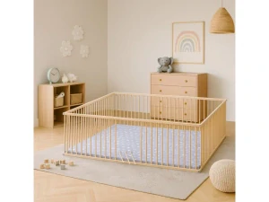 Dětská dřevěná ohrádka Scarlett DIANA - přírodní, 180 x 180 x 70 cm