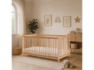 Dětská postýlka Scarlett Kombi s vyndavacími příčkami buk - přírodní 140 x 70 cm