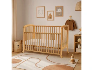 Dětská postýlka se stahovacím bokem Scarlett Dona - přírodní 120 x 60 cm