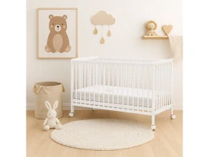 Postýlka se stahovacím bokem Scarlett Perta - buk - bílá 140 x 70 cm