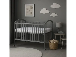 Dětská postýlka se stahovacím bokem - Scarlett Alenka (borovice) - šedá 120 x 60 cm