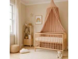 Dětská postýlka s vyndavacími příčkami - Scarlett Glera (buk) - přírodní ECO 120 x 60 cm