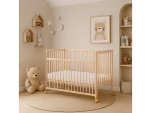 Dětská postýlka - Scarlett FIRA ECO (buk), stahovací bočnice - 120 x 60 cm