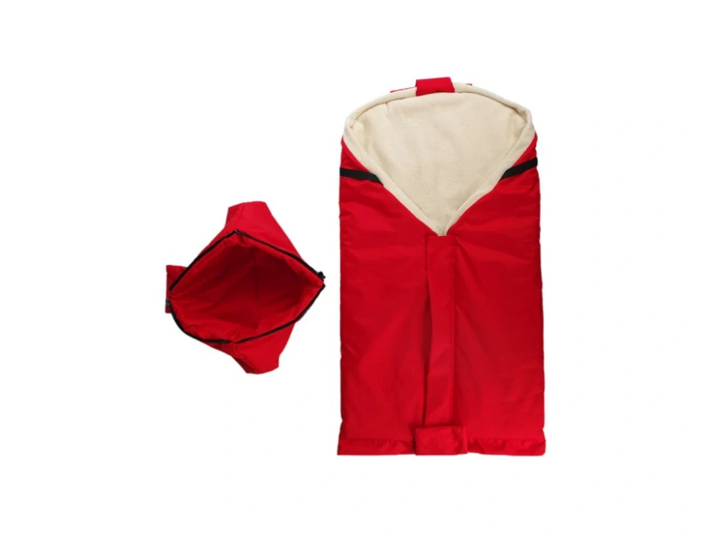 Zimní fusak s beránkem z biobavlny červený Kaarsgaren