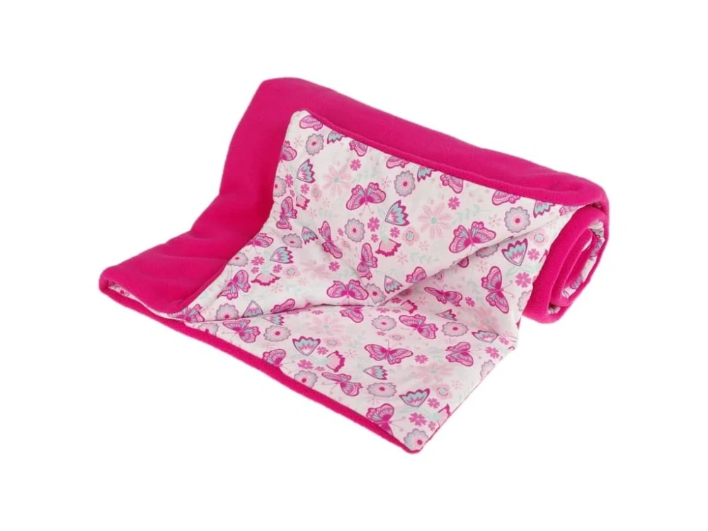 Zateplená dětská 100x70 cm deka růžové motýlci Kaarsgaren