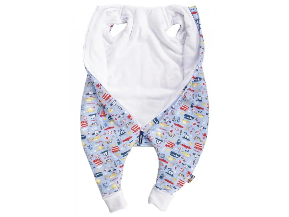 Spací pytel s nožičkami 60 cm modré autíčka Kaarsgaren