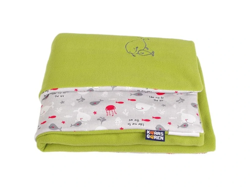 Zateplená dětská deka 100x70 cm zelená rybičky Kaarsgaren