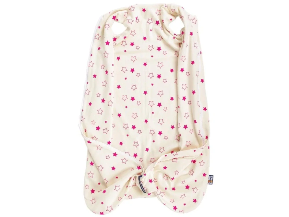 Letní spací pytel fuchsiové hvězdičky 100 cm biobavlna Kaarsgaren