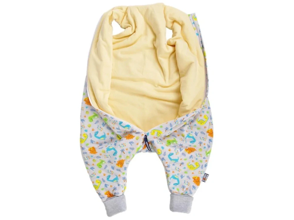 Spací pytel s nožičkami 90 cm šedá dinosauři Kaarsgaren