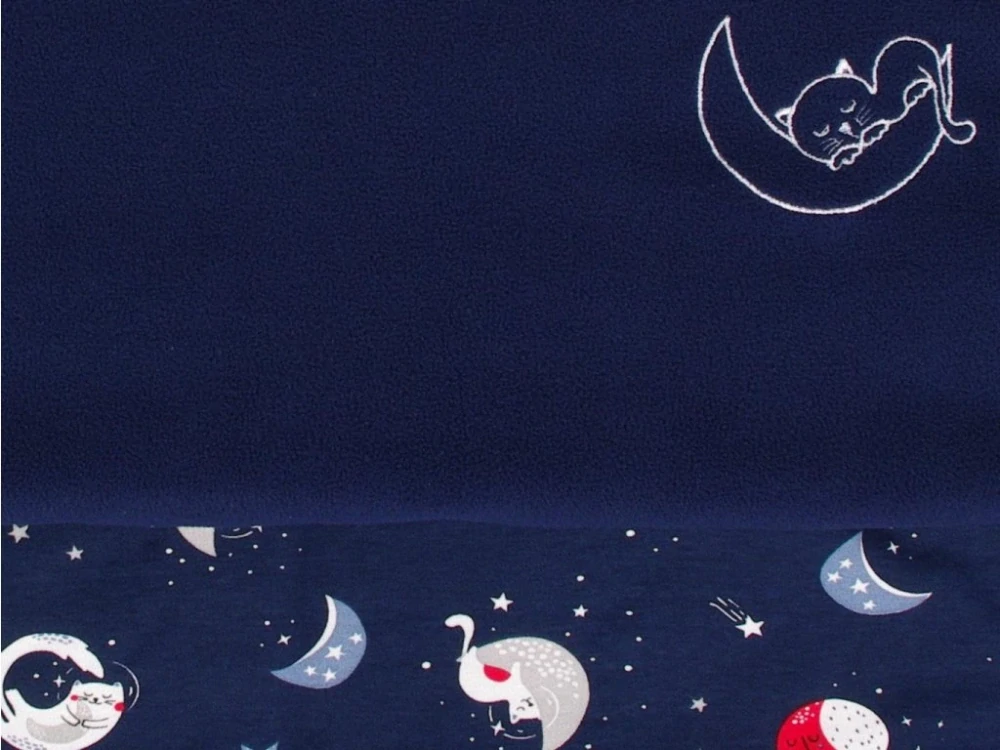 Zateplená dětská deka 100x70 cm tmavomodrá kočičky Kaarsgaren