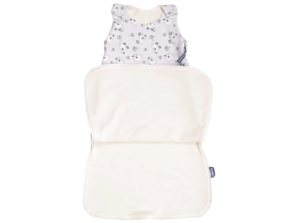 Merino spací pytel 70 cm bio ovečky šedé zip na boku Kaarsgaren