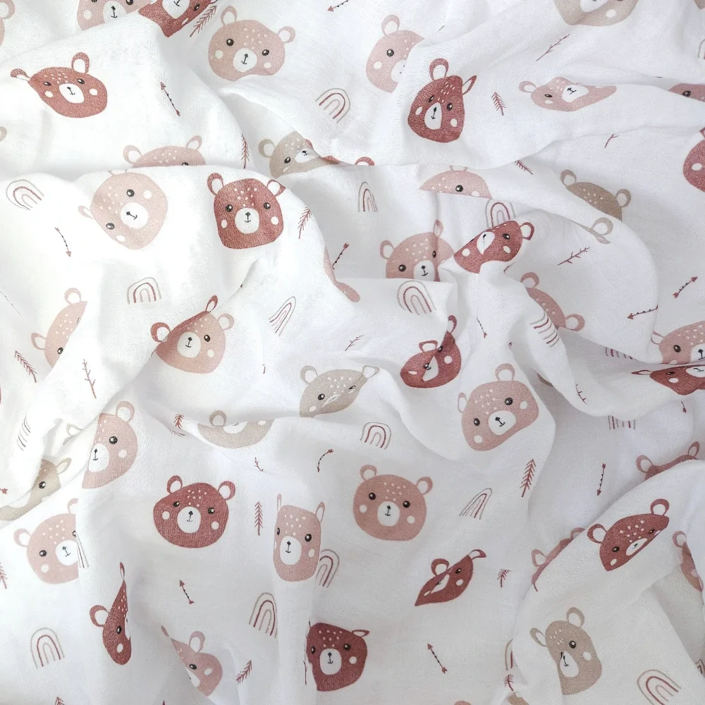 Mušelínové povlečení do dětské postýlky, méďa šíp, 90x130 cm + 45x60 cm PREM