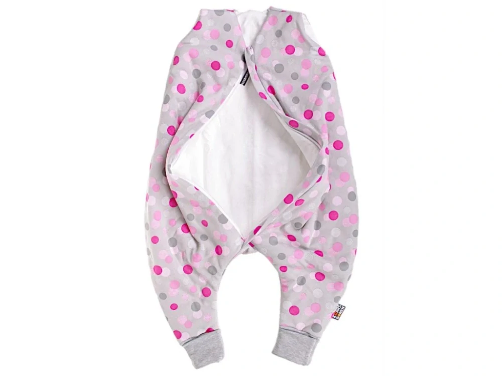 Spací pytel s nožičkami 90 cm šedý s puntíky Kaarsgaren