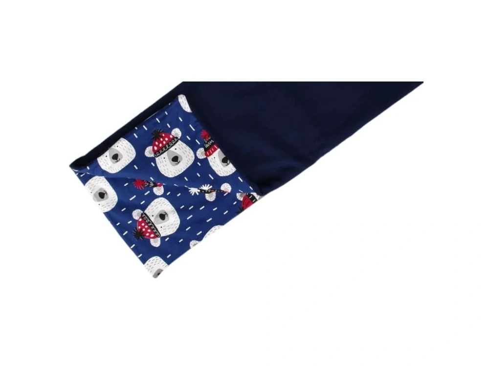 Zateplená dětská deka 100x70 cm tmavomodrá medvědi