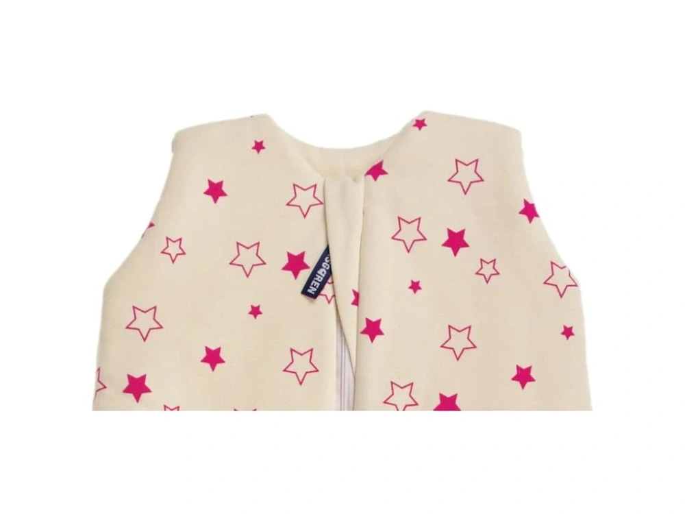 Bio spací pytel s nožičkami 90 cm fuchsiové hvězdičky Kaarsgaren