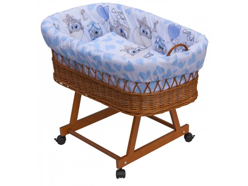 Proutěný košík pro miminko s boudičkou Scarlett Kulíšek - modrá