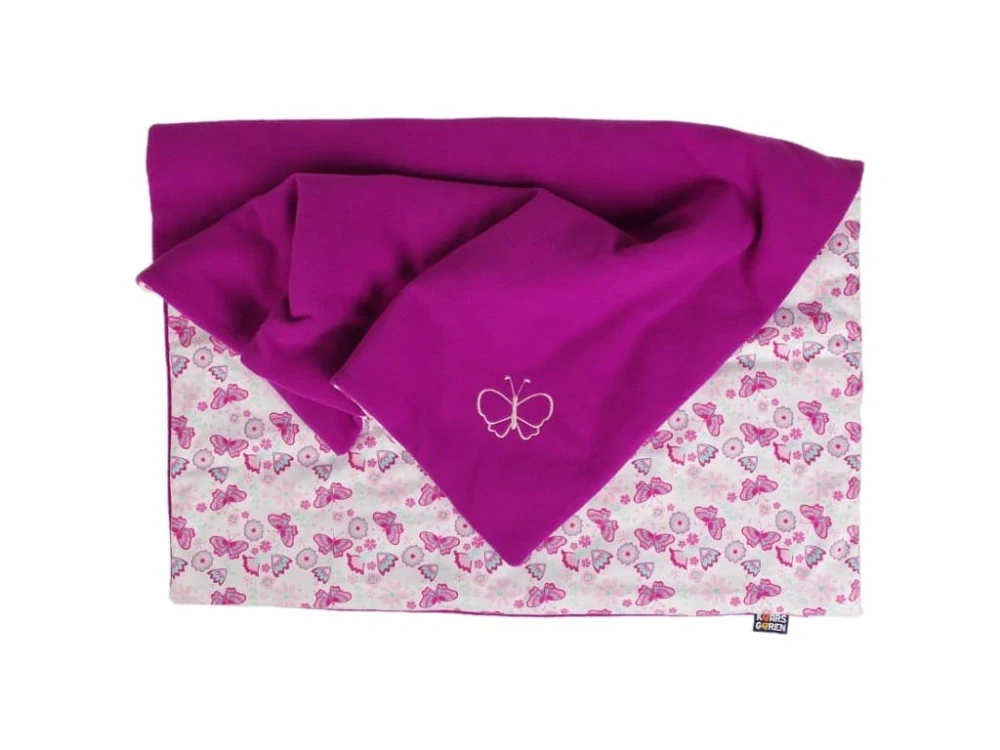 Zateplená dětská deka 100x70 cm ostružinová motýlci Kaarsgaren