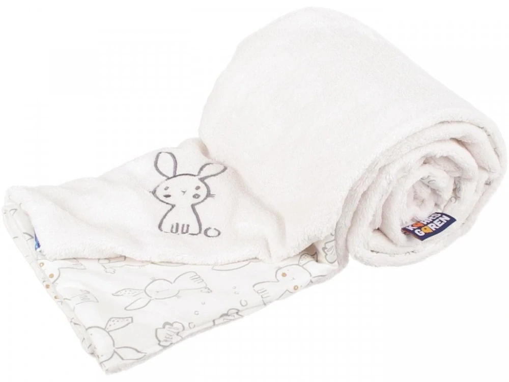 Dětská deka 100x70 cm smetanová zajíc Wellsoft bavlna Kaarsgaren