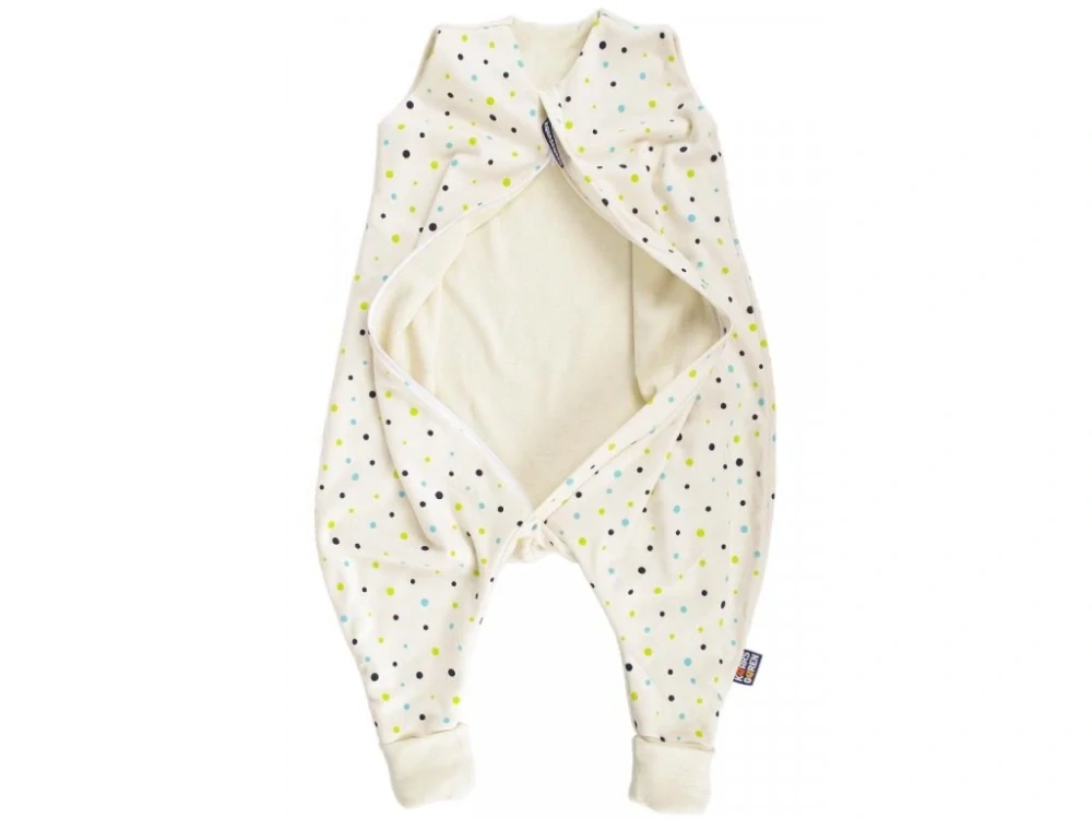 Merino spací pytel 80 cm bio puntíky s nožičkami Kaarsgaren