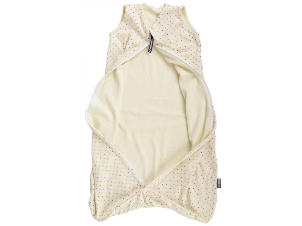 Celoroční merino spací pytel 90 cm bio barevné hvězdičky Kaarsgaren