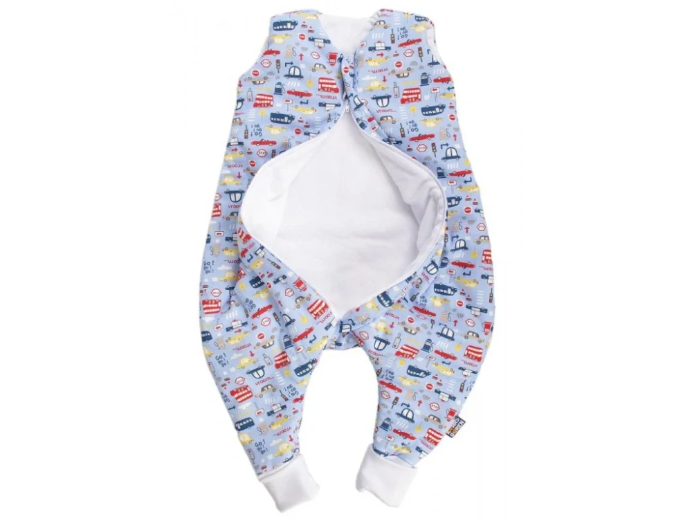 Spací pytel s nožičkami 70 cm modré autíčka Kaarsgaren