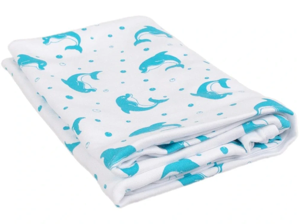 Letní dětská deka 100x150 cm z biobavlny aqua delfínci Kaarsgaren