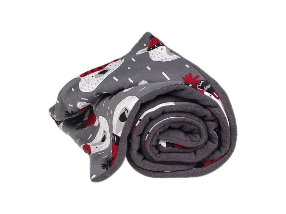 Zateplená dětská deka 100x70 cm šedá medvědi Kaarsgaren