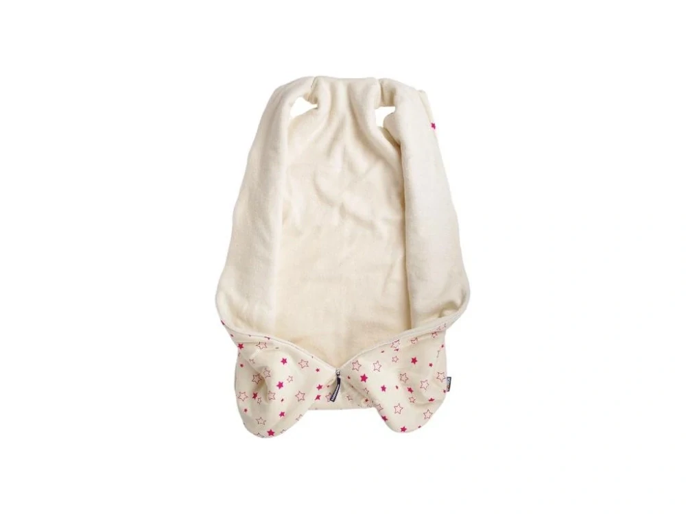 Spací pytel z biobavlny 70 cm fuchsiové hvězdičky Kaarsgaren