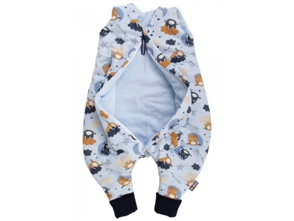 Dětský spací pytel s nožičkami 70 cm modré ovečky Kaarsgaren