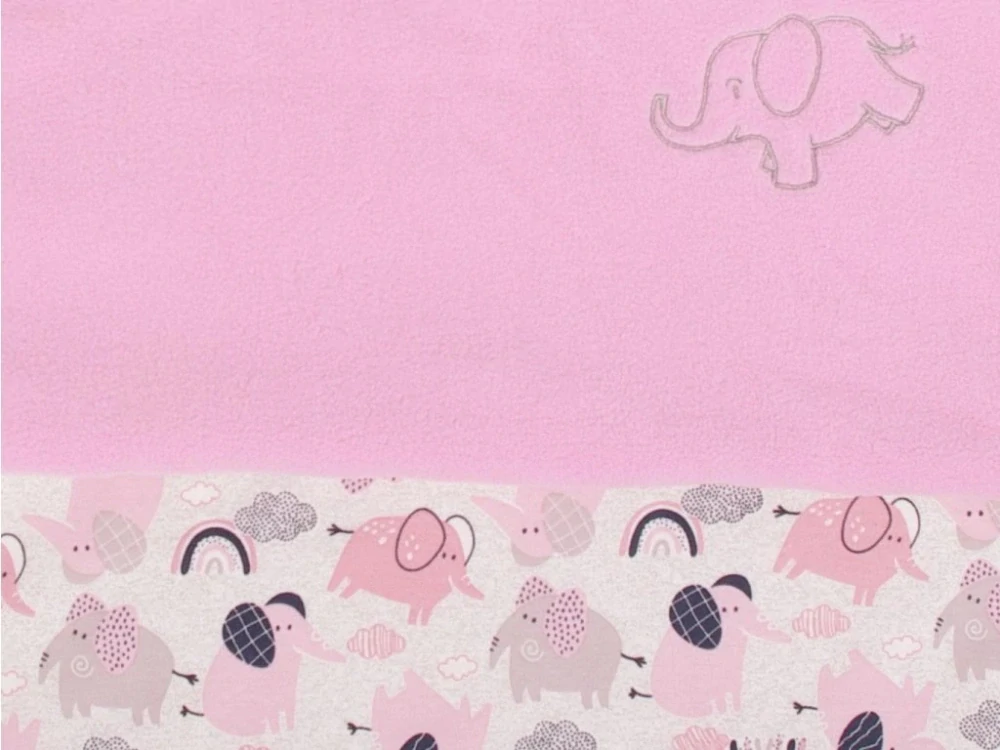Zateplená dětská deka 100x70 cm růžová slon Kaarsgaren