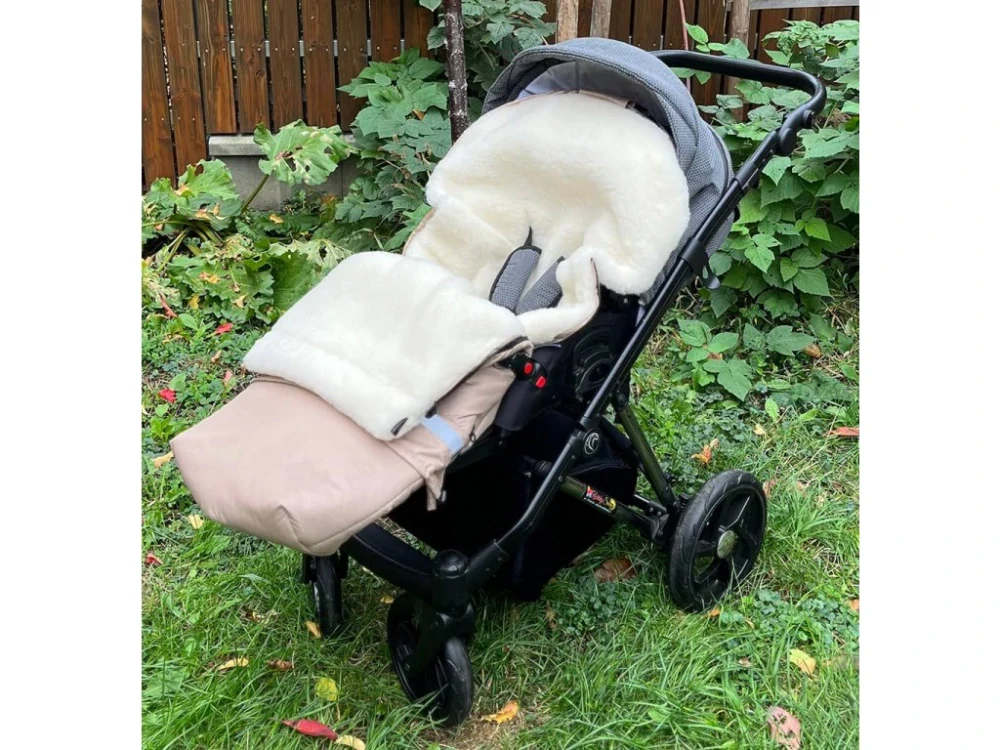 Zimní merino fusak do kočárku béžový Kaarsgaren