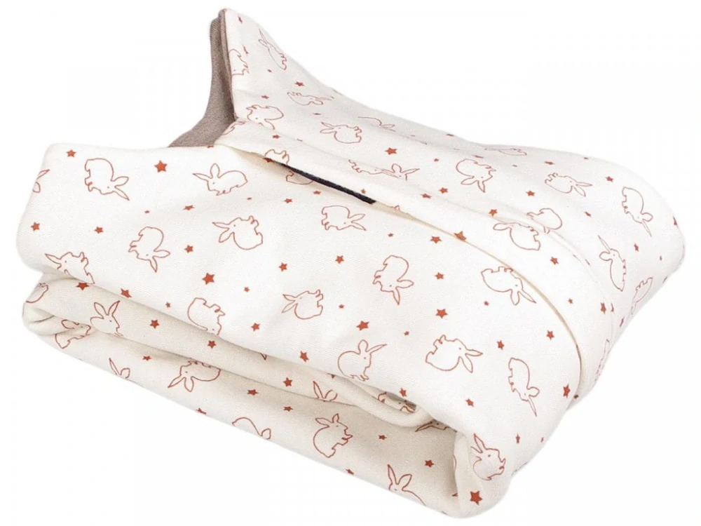 Merino spací pytel s rukávy 60 cm bio králíci béžové nohavice Kaarsgaren