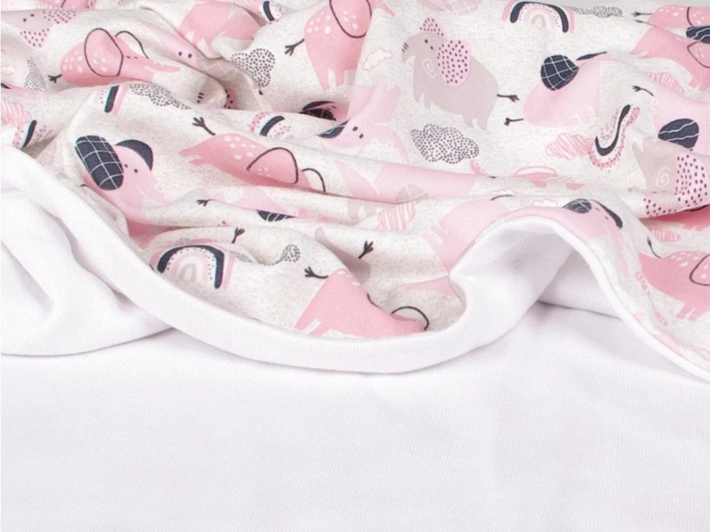 Oboustranná bambusová deka 100x150cm růžový slon Kaarsgaren