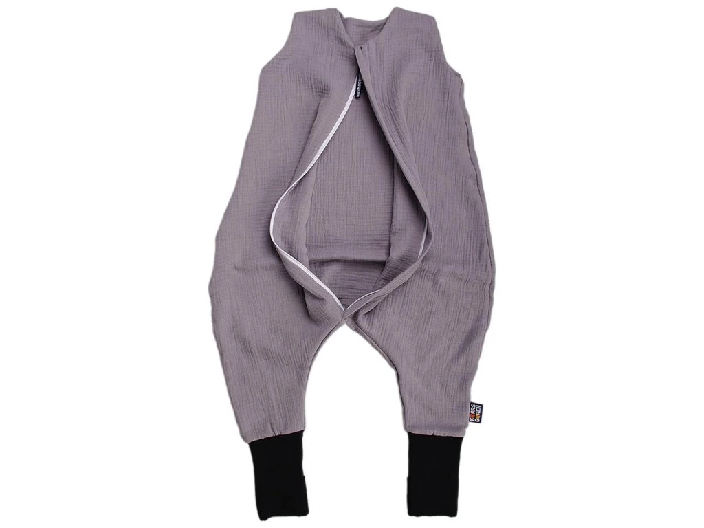 Letní spací pytel s nožičkami 90 cm šedý mušelín Kaarsgaren