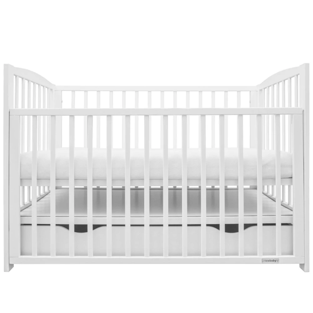Dětská postýlka 120x60 cm New Baby LILLY se stahovací bočnicí a šuplíkem bílá