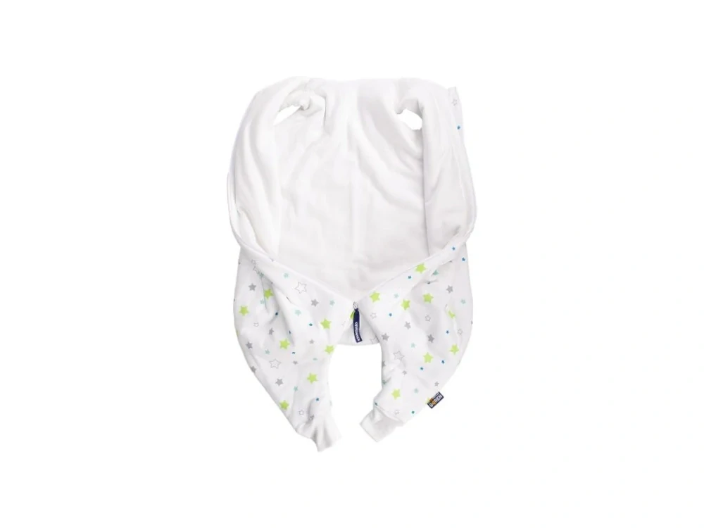 Letní bio spací pytel s nožičkami 110 cm hvězdičky na bílé Kaargaren