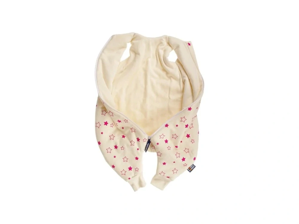 Bio spací pytel s nožičkami 90 cm fuchsiové hvězdičky Kaarsgaren