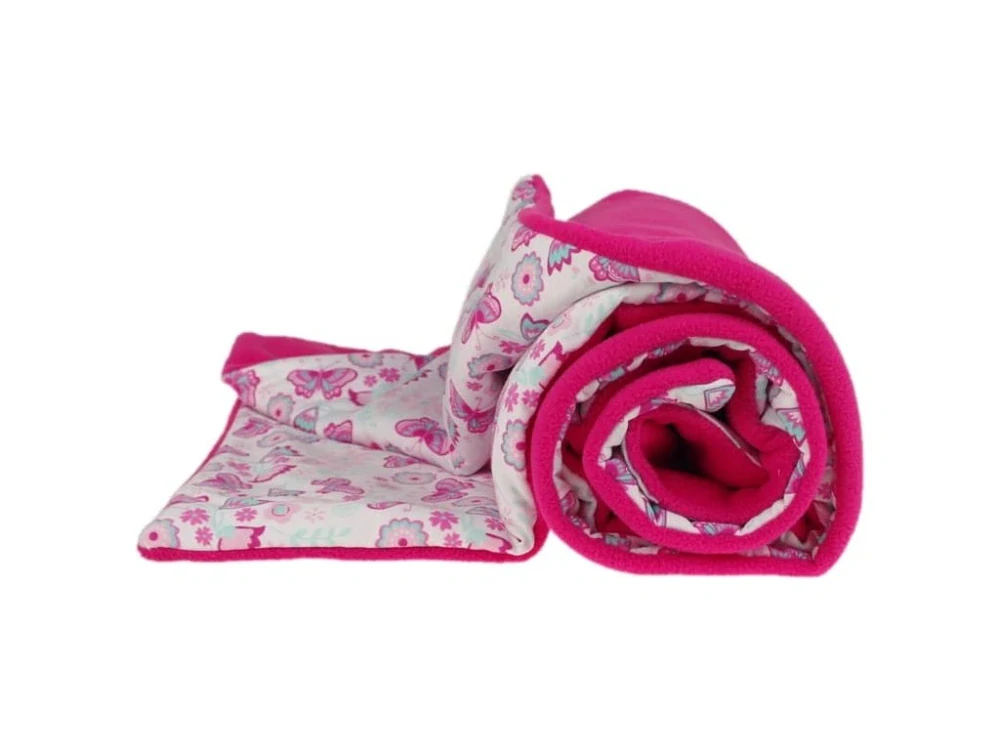 Zateplená dětská 100x70 cm deka růžové motýlci Kaarsgaren