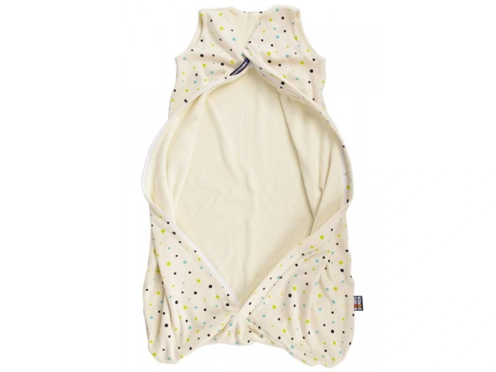 Celoroční merino spací pytel 90 cm bio puntíky Kaarsgaren