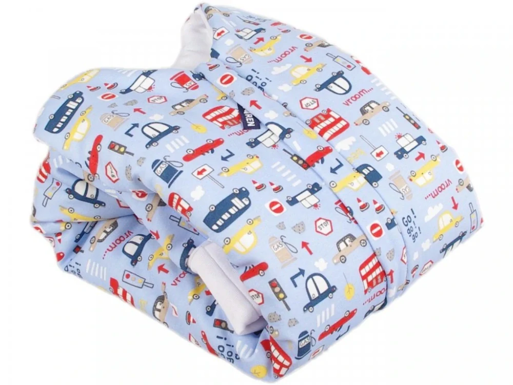 Spací pytel s nožičkami 70 cm modré autíčka Kaarsgaren