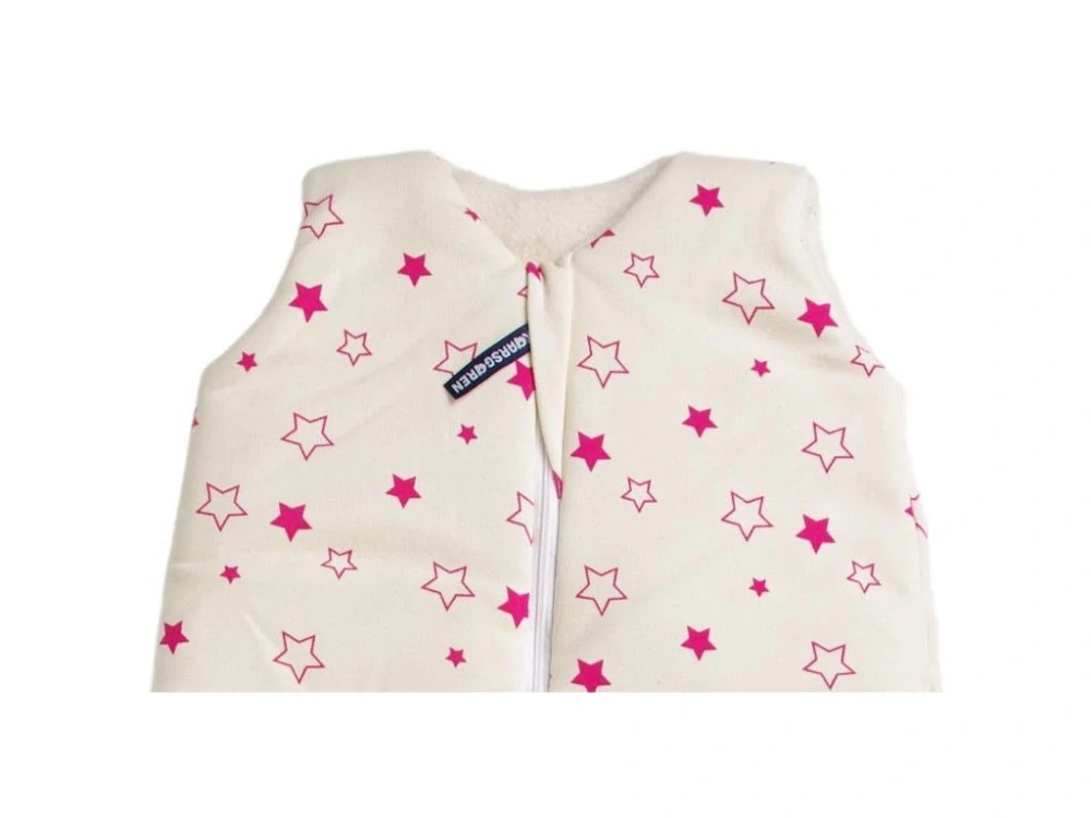 Spací pytel z biobavlny 70 cm fuchsiové hvězdičky Kaarsgaren