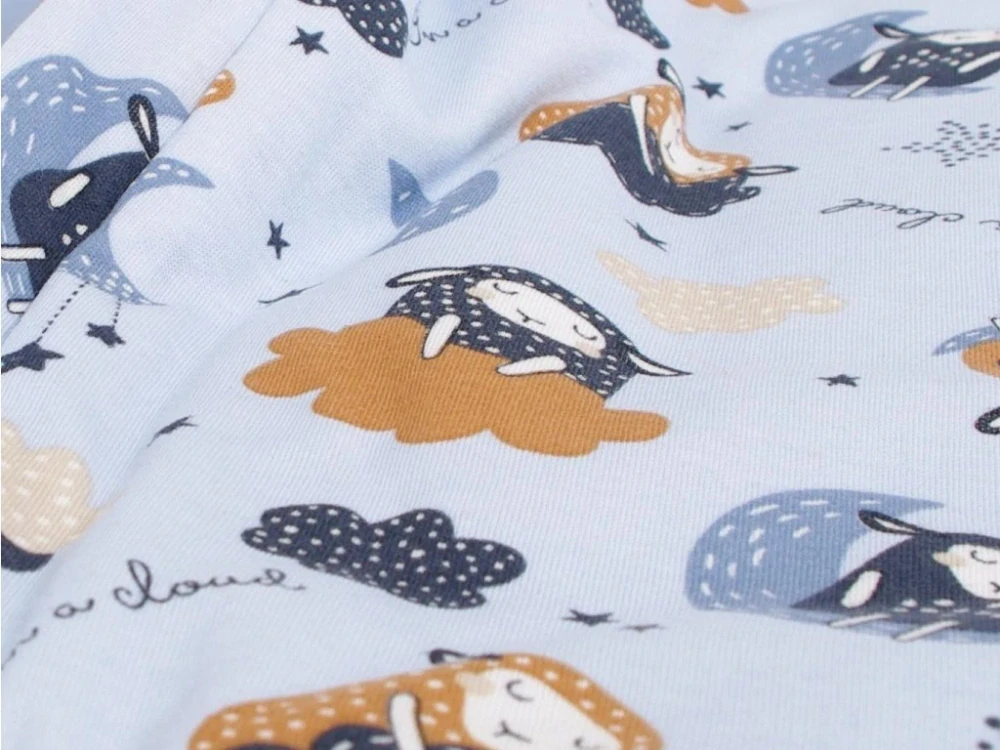 Dětský spací pytel s nožičkami 90 cm modrý ovečky Kaarsgaren