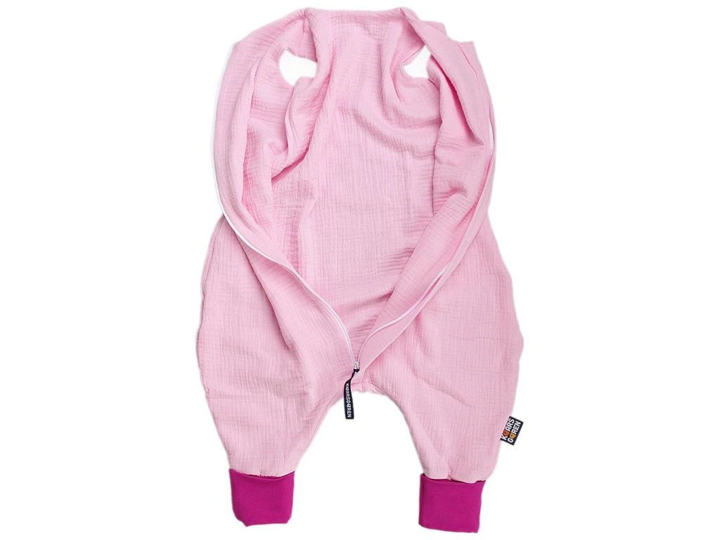 Letní spací pytel s nožičkami 60 cm růžový mušelín Kaarsgaren