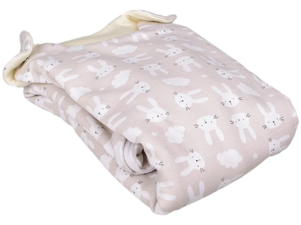 Merino spací pytel 60 cm zajíc béžový zip na boku Kaarsgaren